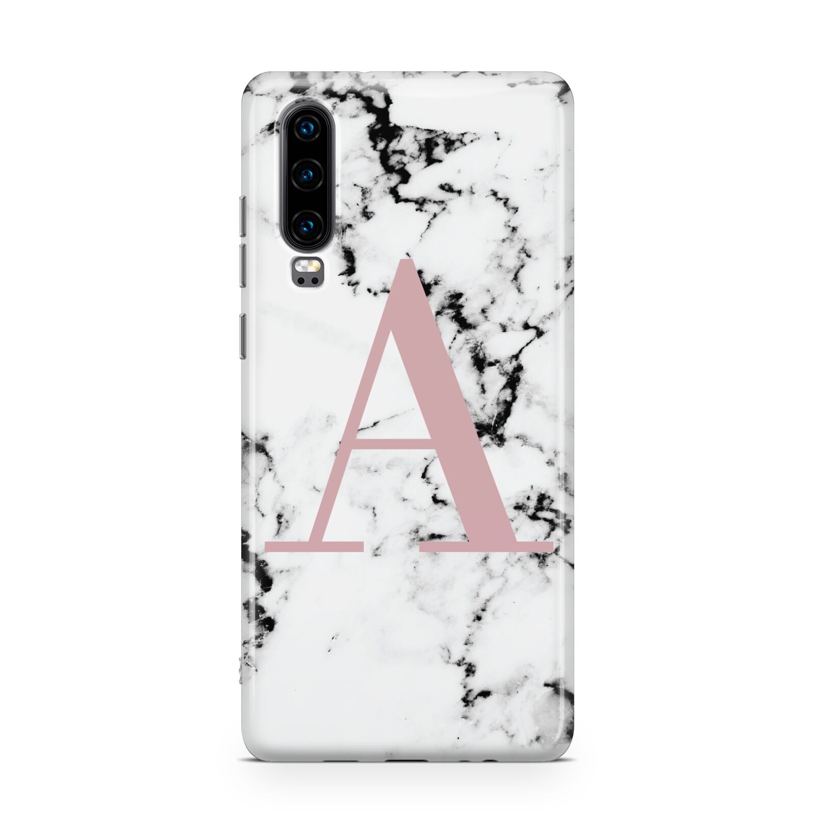 Marble Effect Pink Initial Personalised Huawei P30 Phone Case