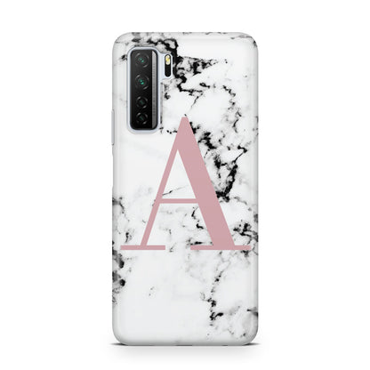 Marble Effect Pink Initial Personalised Huawei P40 Lite 5G Phone Case