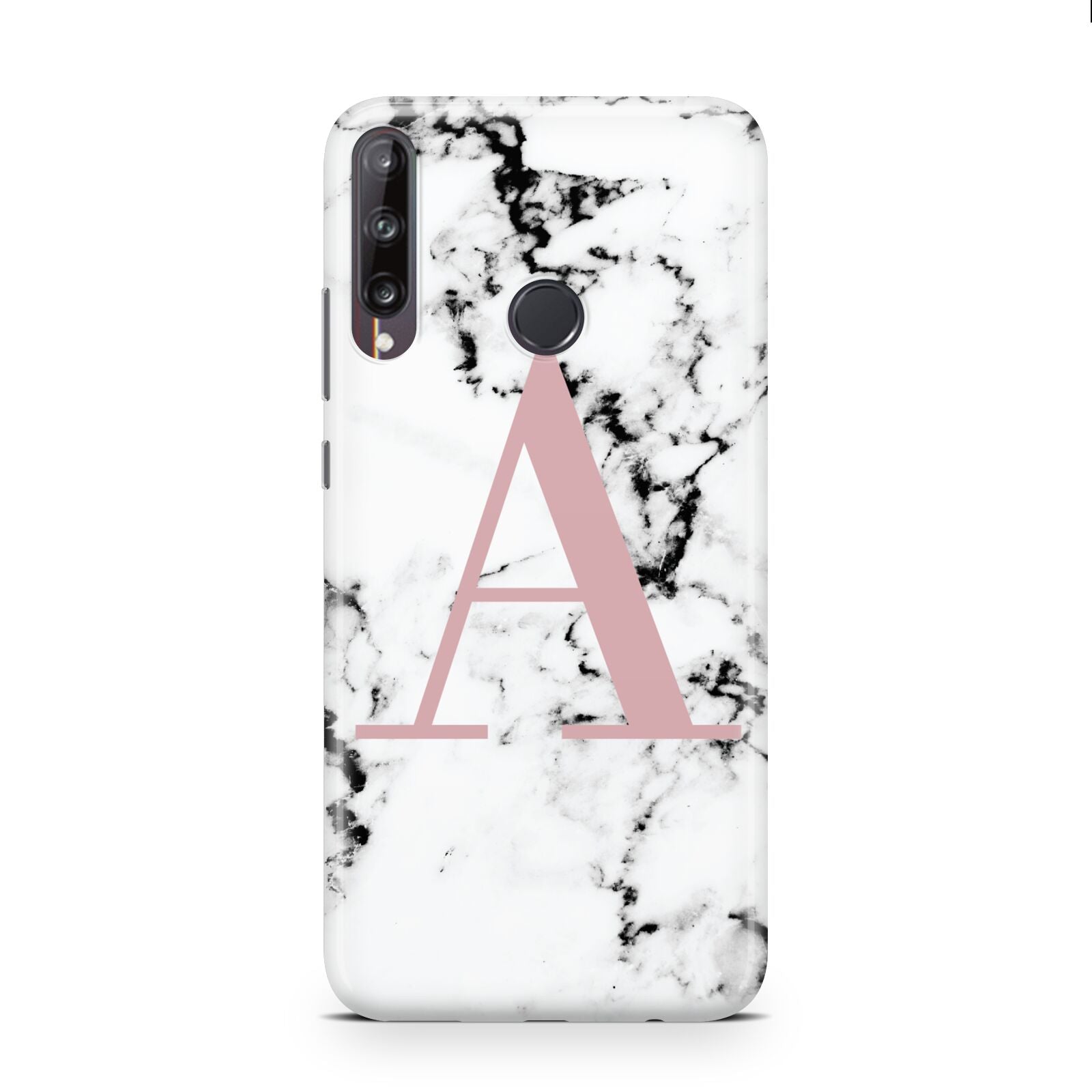 Marble Effect Pink Initial Personalised Huawei P40 Lite E Phone Case