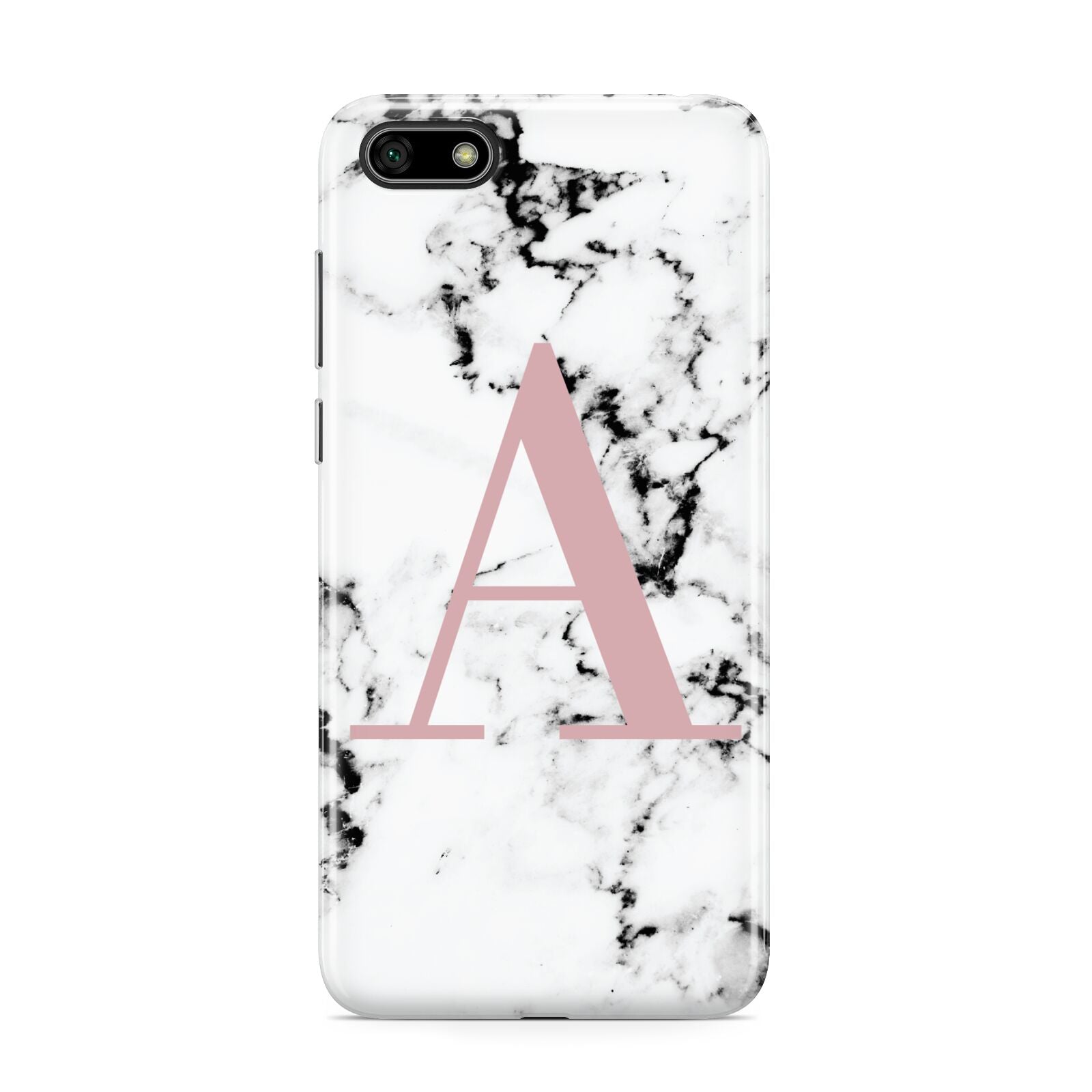 Marble Effect Pink Initial Personalised Huawei Y5 Prime 2018 Phone Case