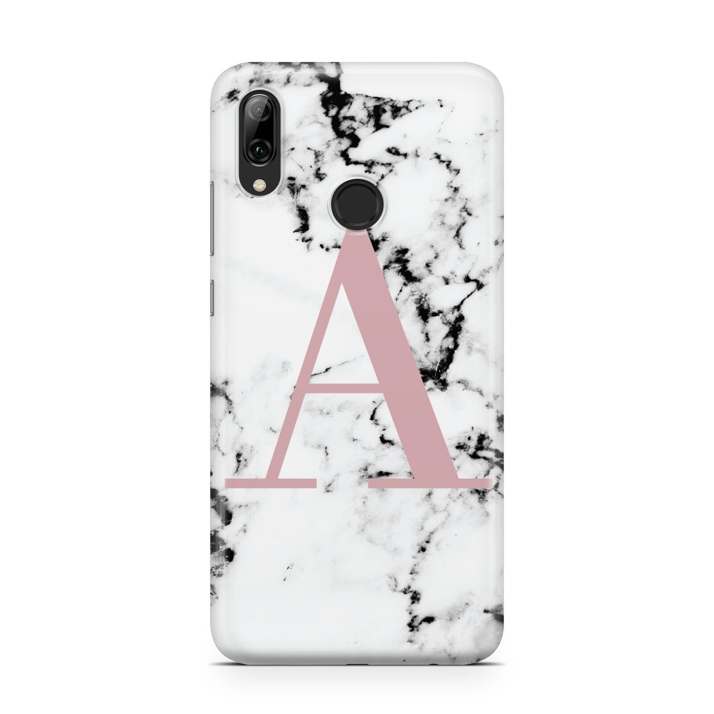 Marble Effect Pink Initial Personalised Huawei Y7 2019