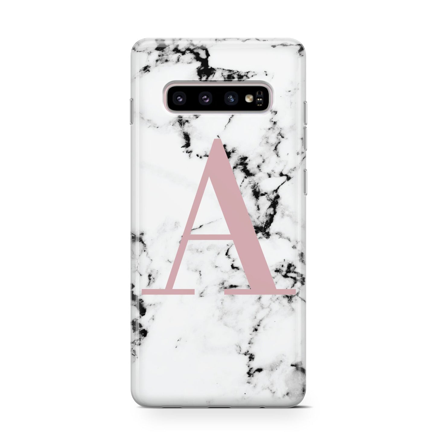 Marble Effect Pink Initial Personalised Protective Samsung Galaxy Case