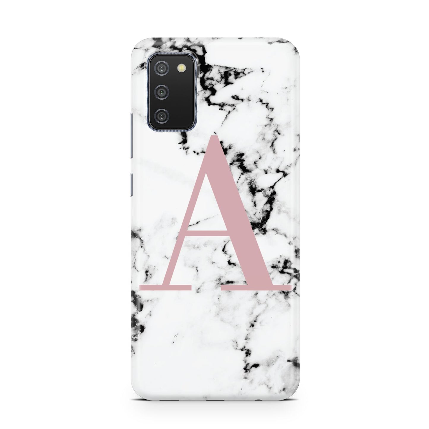 Marble Effect Pink Initial Personalised Samsung A02s Case