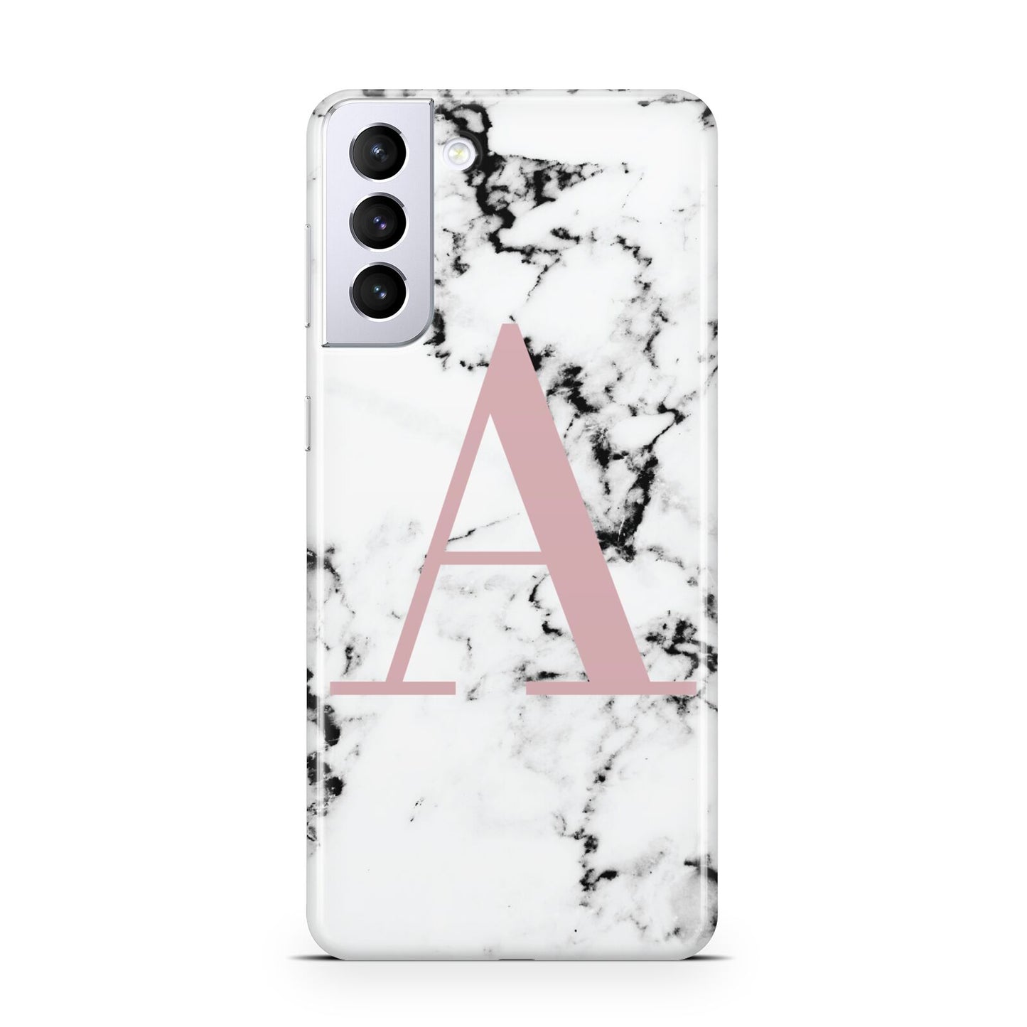 Marble Effect Pink Initial Personalised Samsung S21 Plus Case