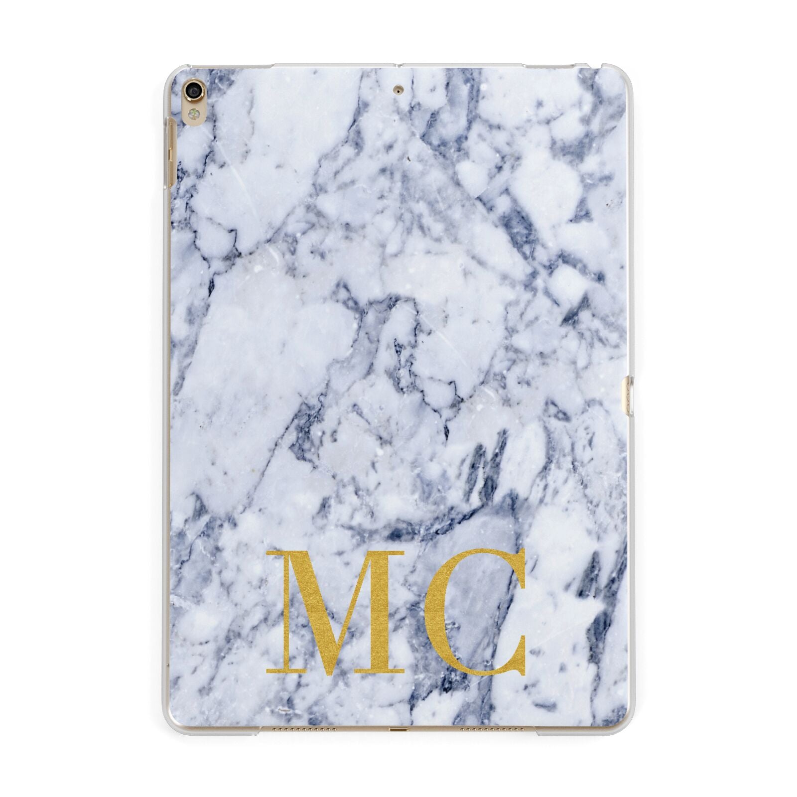 Marble Gold Initial Personalised Apple iPad Gold Case