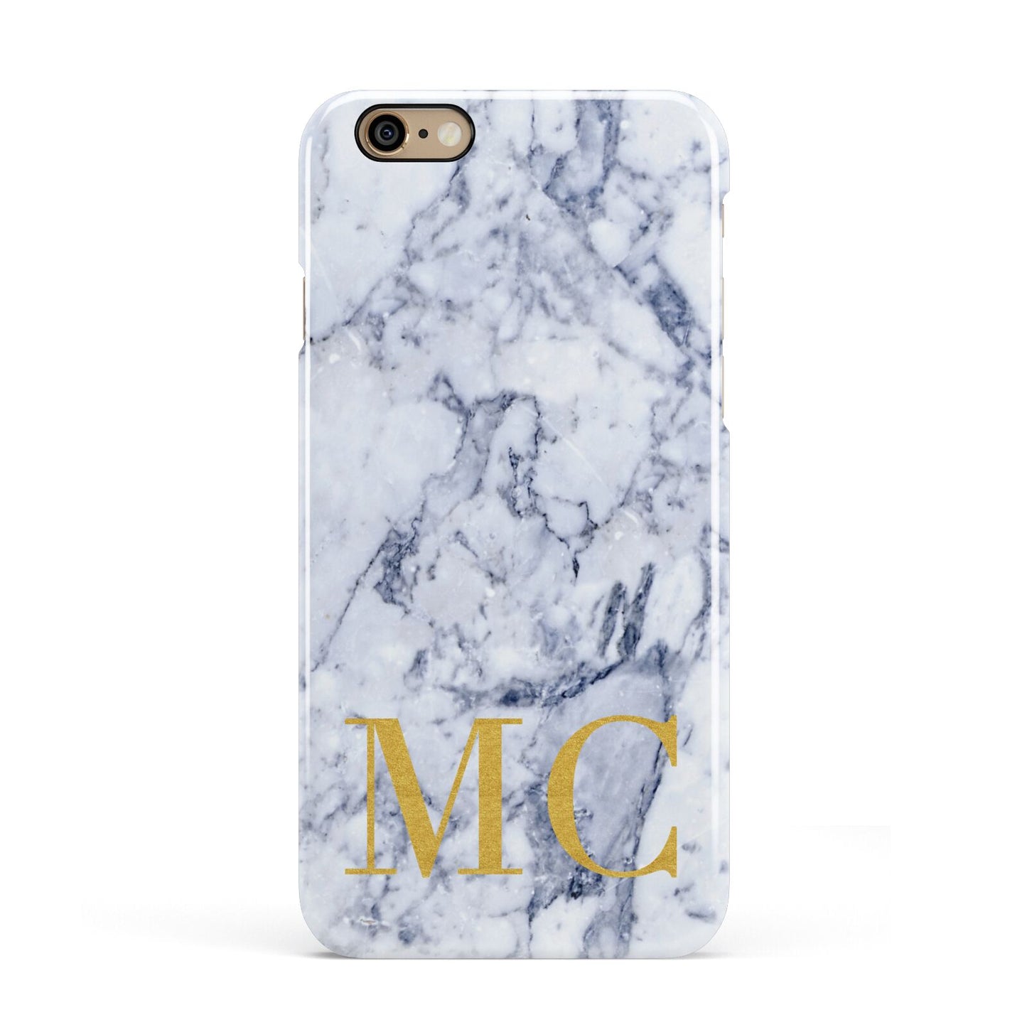 Marble Gold Initial Personalised Apple iPhone 6 3D Snap Case