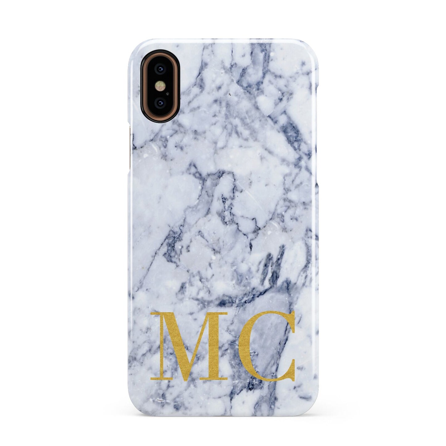 Marble Gold Initial Personalised Apple iPhone XS 3D Snap Case