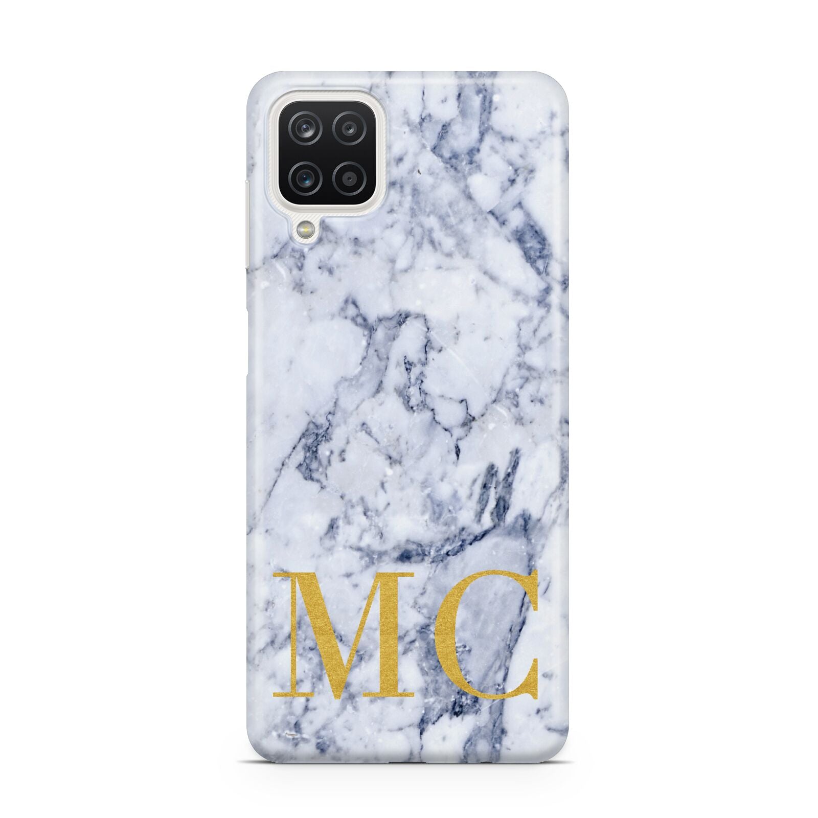 Marble Gold Initial Personalised Samsung A12 Case