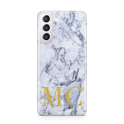 Marble Gold Initial Personalised Samsung S21 Case