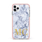Marble Gold Initial Personalised iPhone 11 Pro Max Impact Pink Edge Case