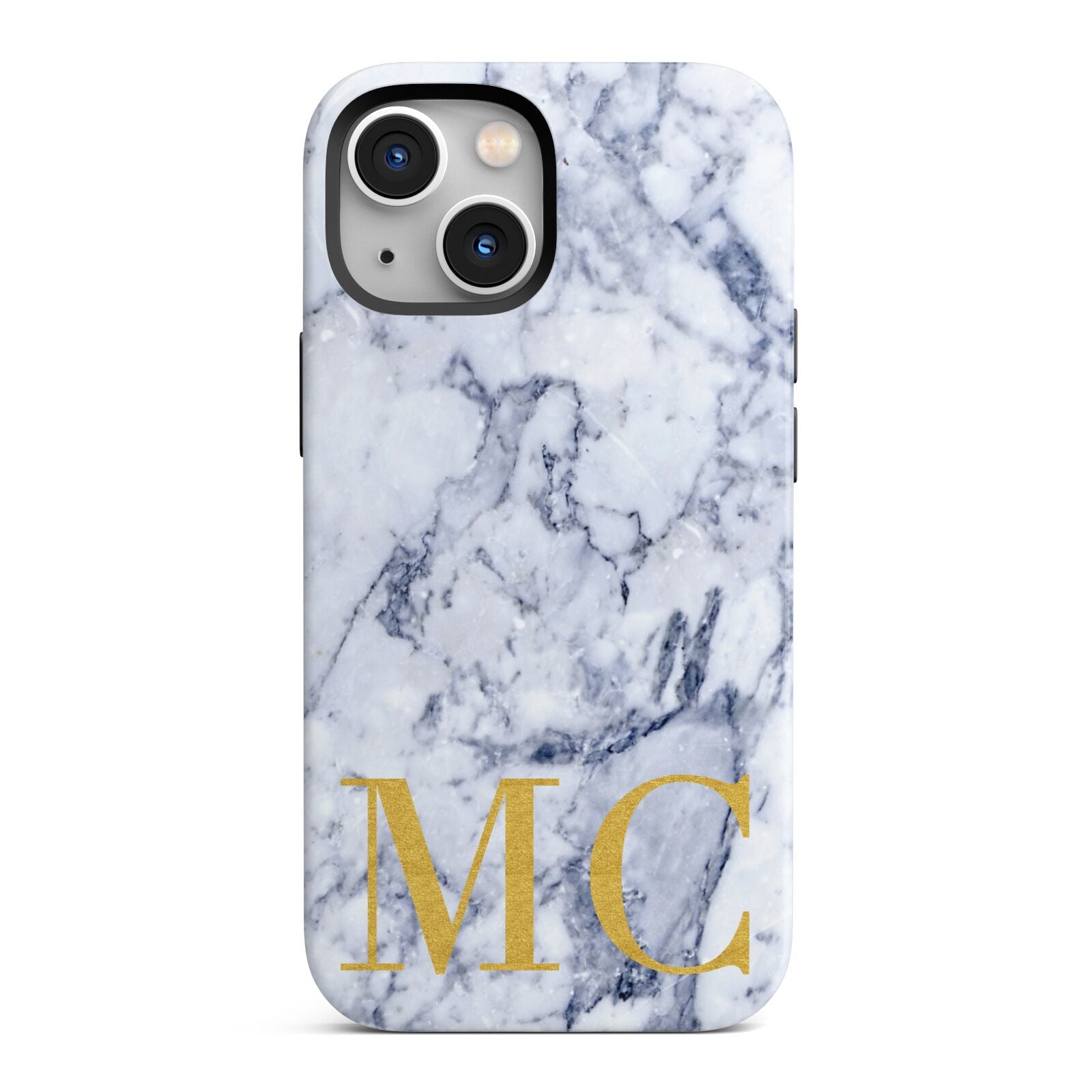 Marble Gold Initial Personalised iPhone 13 Mini Full Wrap 3D Tough Case