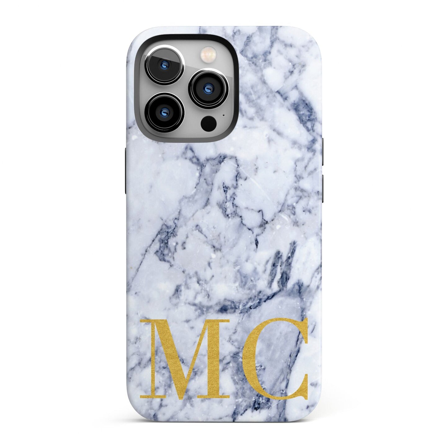 Marble Gold Initial Personalised iPhone 13 Pro Full Wrap 3D Tough Case