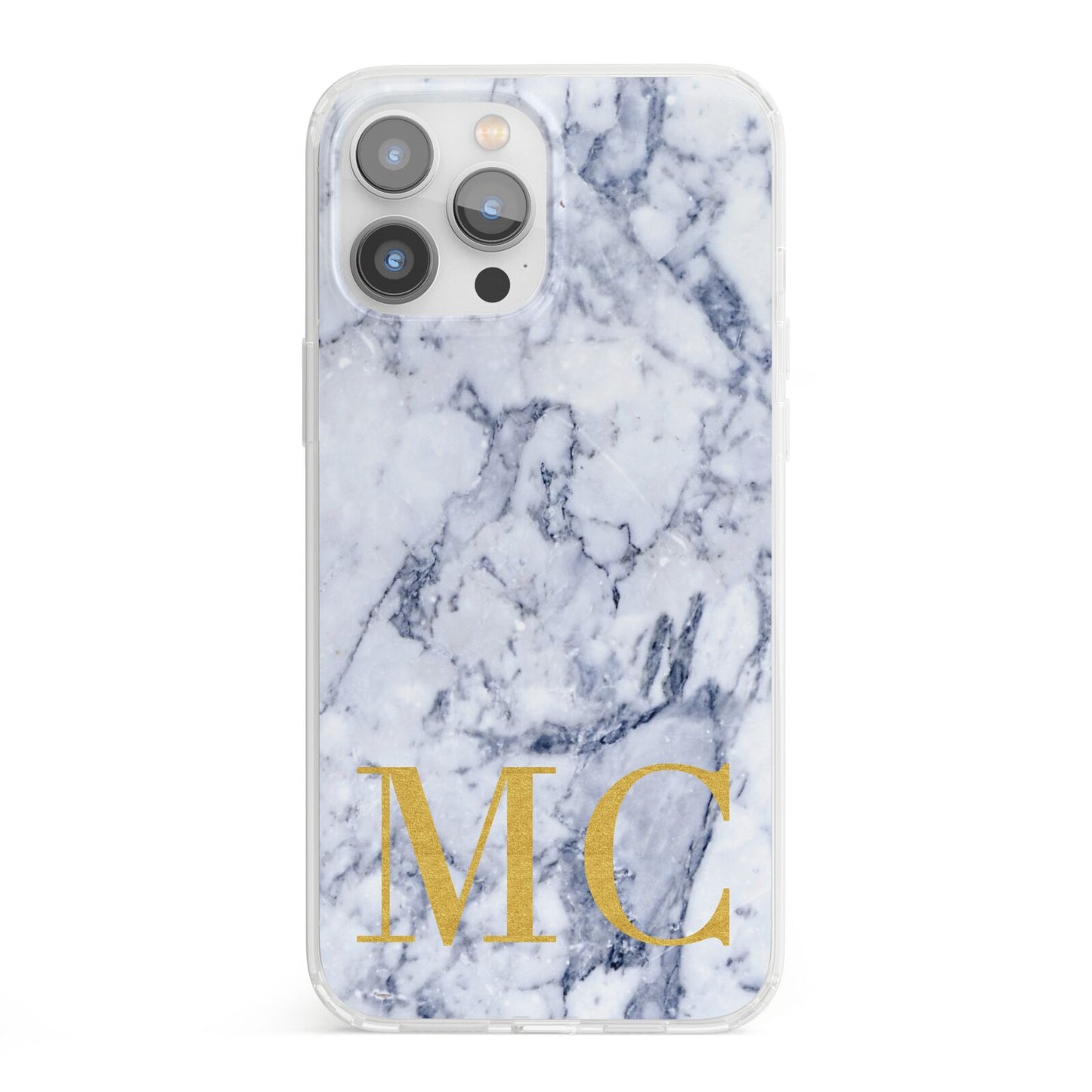 Marble Gold Initial Personalised iPhone 13 Pro Max Clear Bumper Case