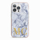 Marble Gold Initial Personalised iPhone 13 Pro TPU Impact Case with Pink Edges