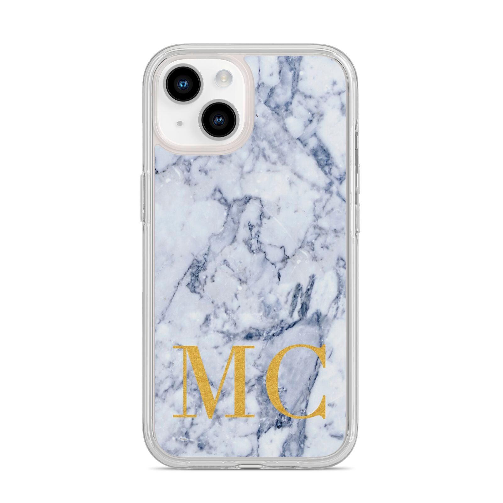 Marble Gold Initial Personalised iPhone 14 Clear Tough Case Starlight