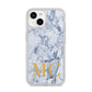 Marble Gold Initial Personalised iPhone 14 Glitter Tough Case Starlight