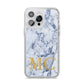 Marble Gold Initial Personalised iPhone 14 Pro Max Clear Tough Case Silver