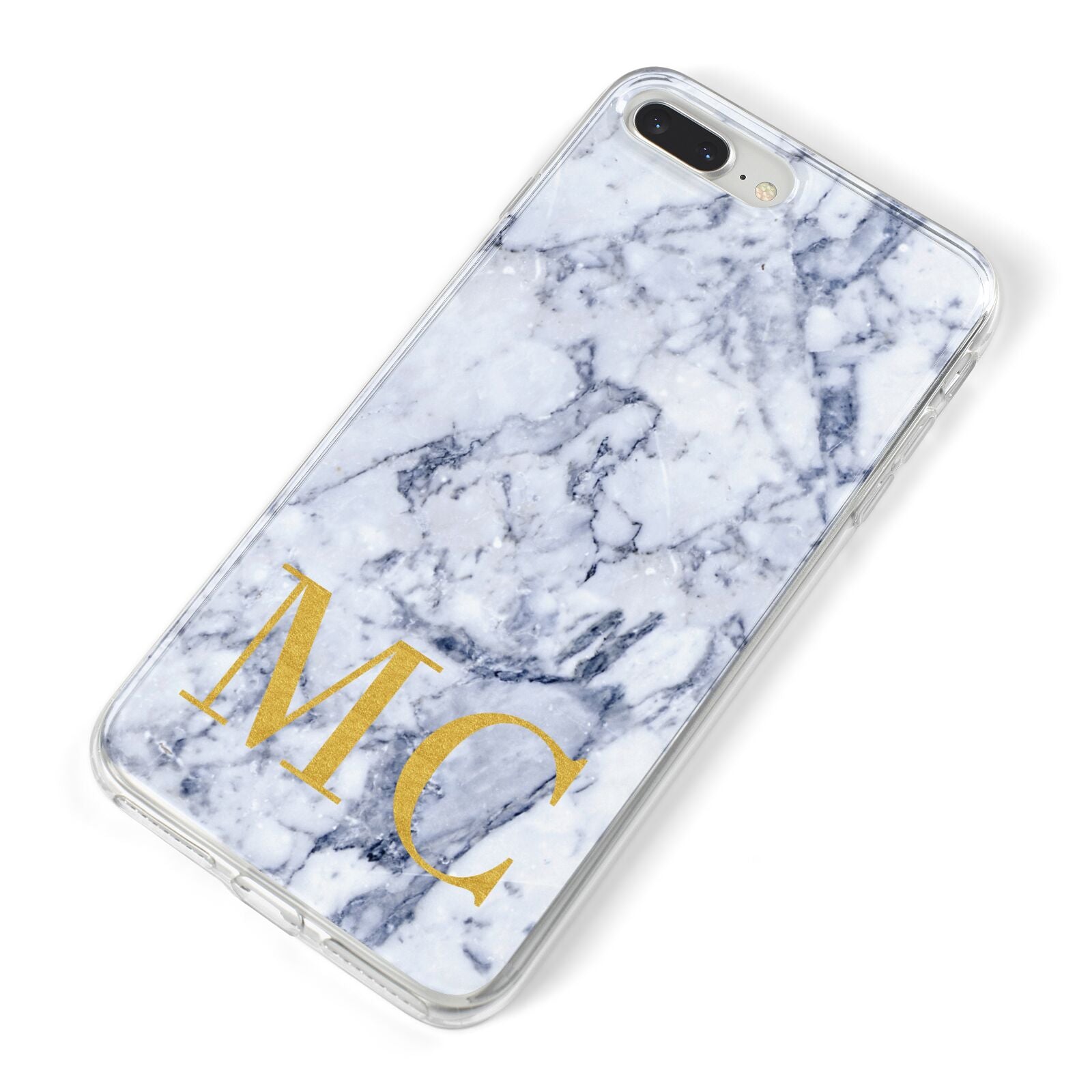 Marble Gold Initial Personalised iPhone 8 Plus Bumper Case on Silver iPhone Alternative Image