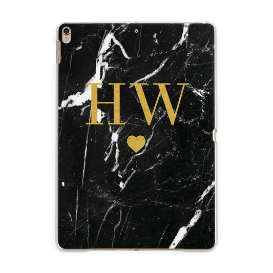 Marble Gold Initials Monogram Personalised Apple iPad Gold Case