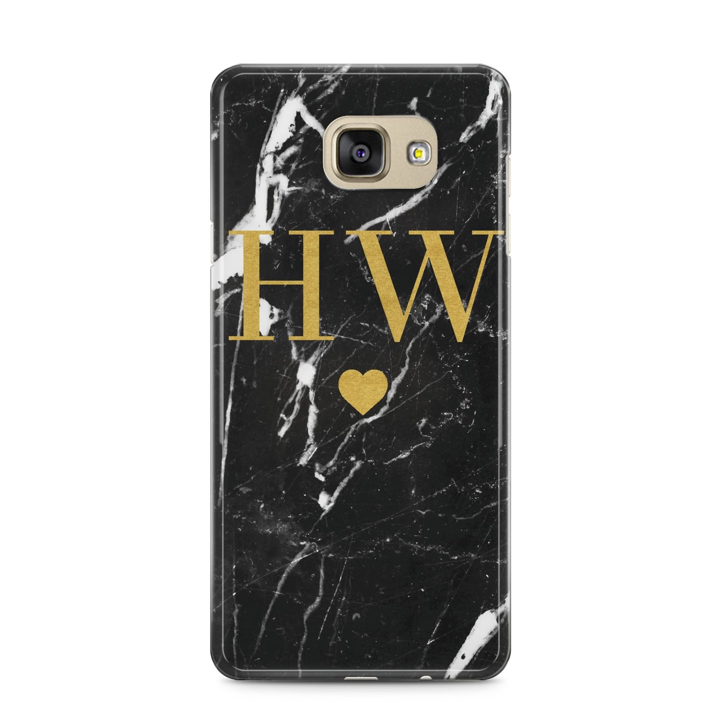 Marble Gold Initials Monogram Personalised Samsung Galaxy A5 2016 Case on gold phone