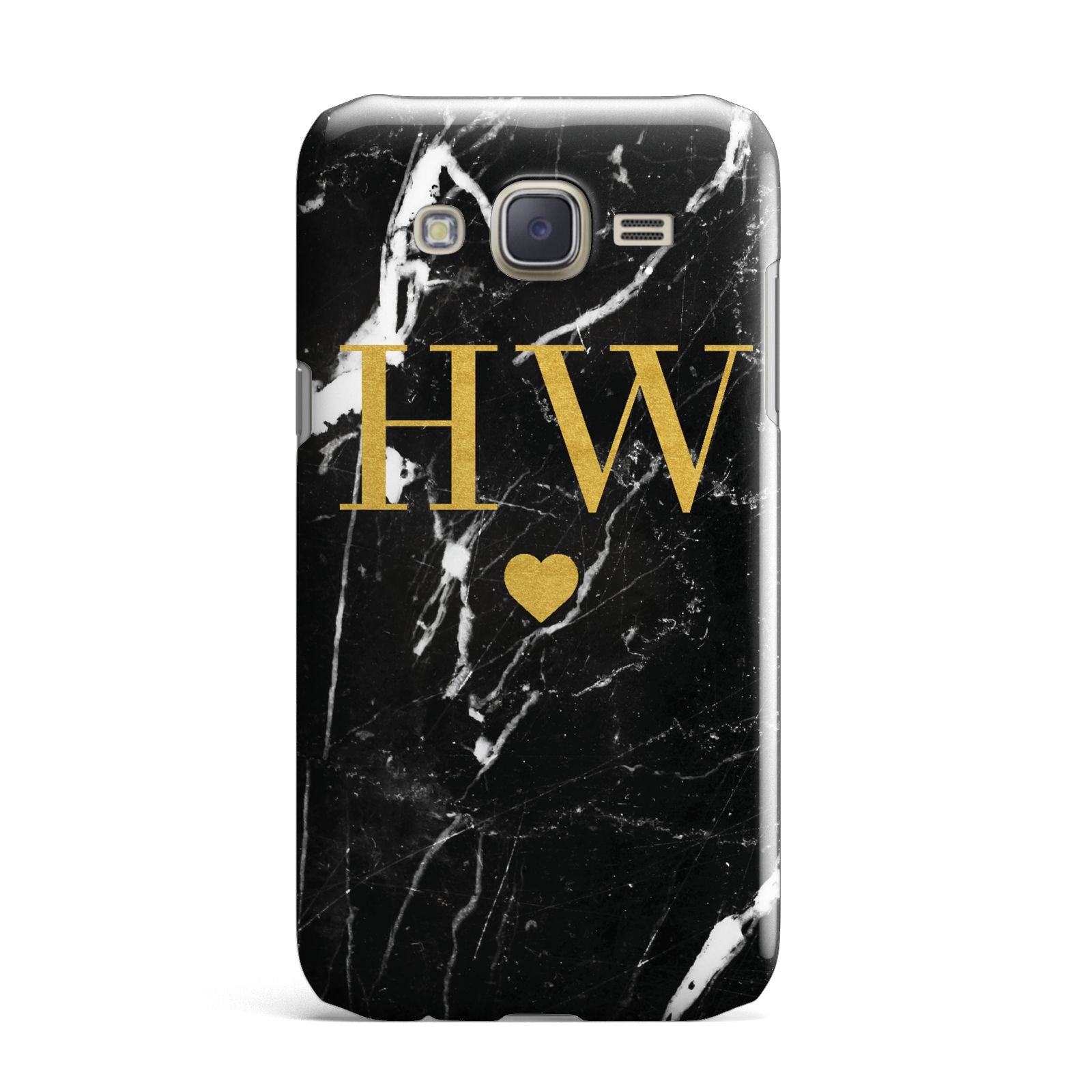 Marble Gold Initials Monogram Personalised Samsung Galaxy J7 Case