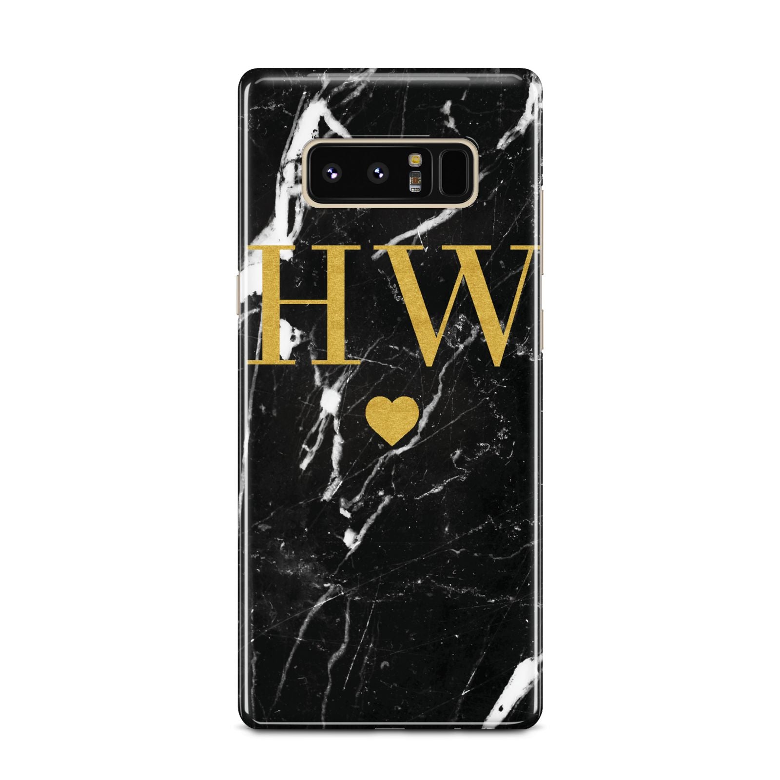 Marble Gold Initials Monogram Personalised Samsung Galaxy Note 8 Case