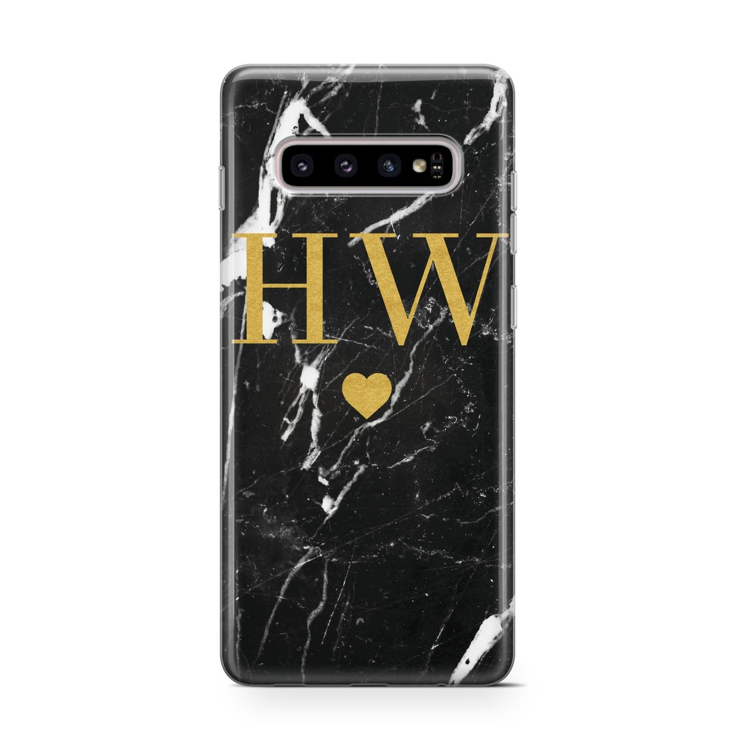 Marble Gold Initials Monogram Personalised Samsung Galaxy S10 Case