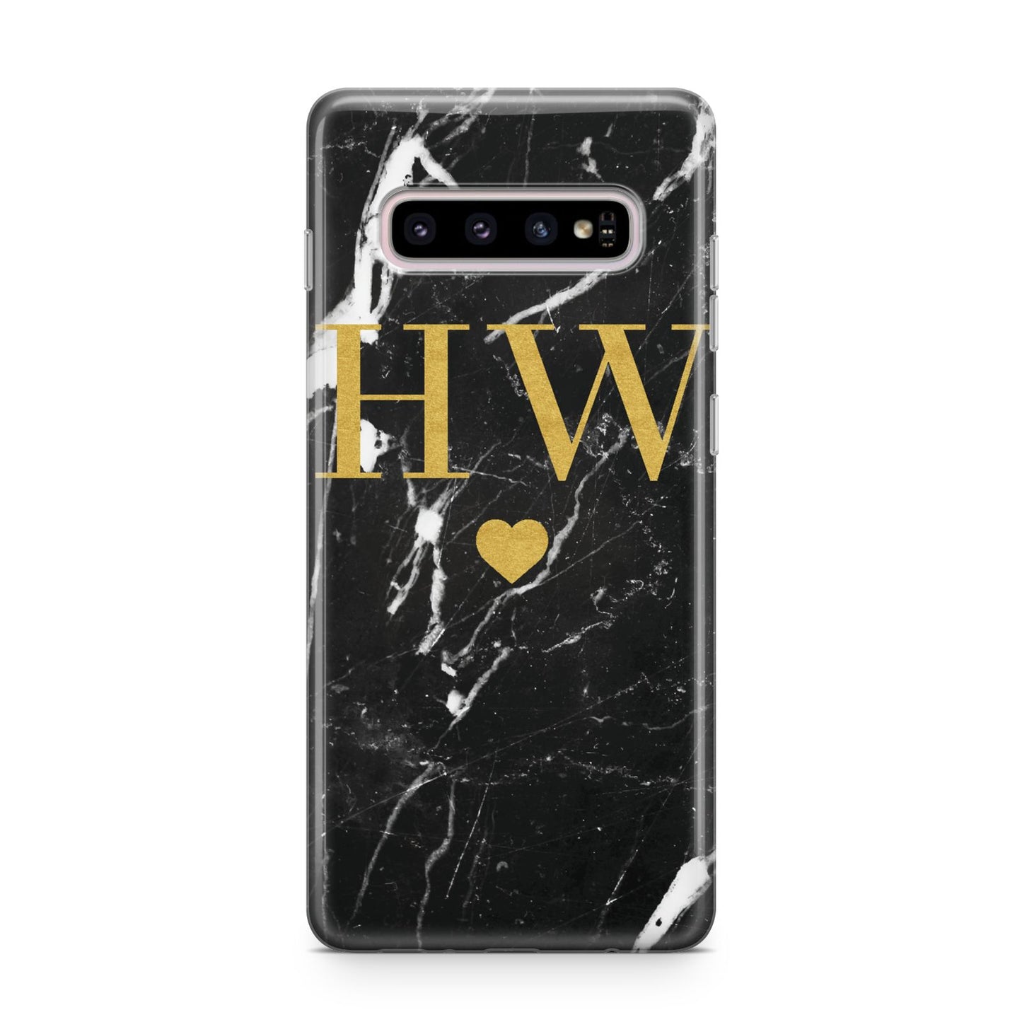 Marble Gold Initials Monogram Personalised Samsung Galaxy S10 Plus Case