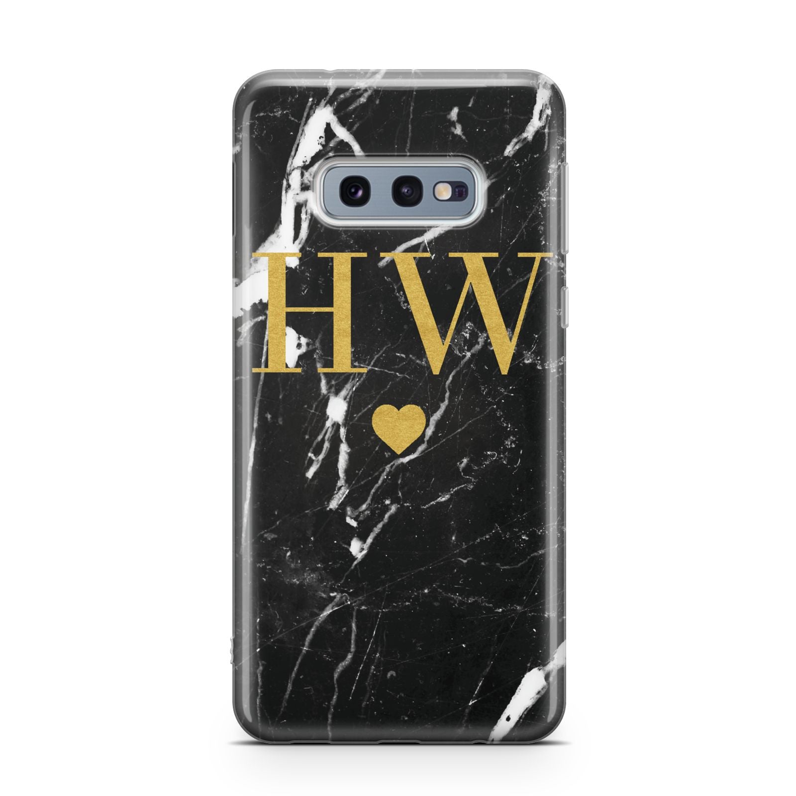 Marble Gold Initials Monogram Personalised Samsung Galaxy S10E Case