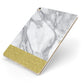 Marble Grey White Gold Apple iPad Case on Gold iPad Side View