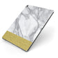 Marble Grey White Gold Apple iPad Case on Grey iPad Side View