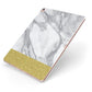 Marble Grey White Gold Apple iPad Case on Rose Gold iPad Side View