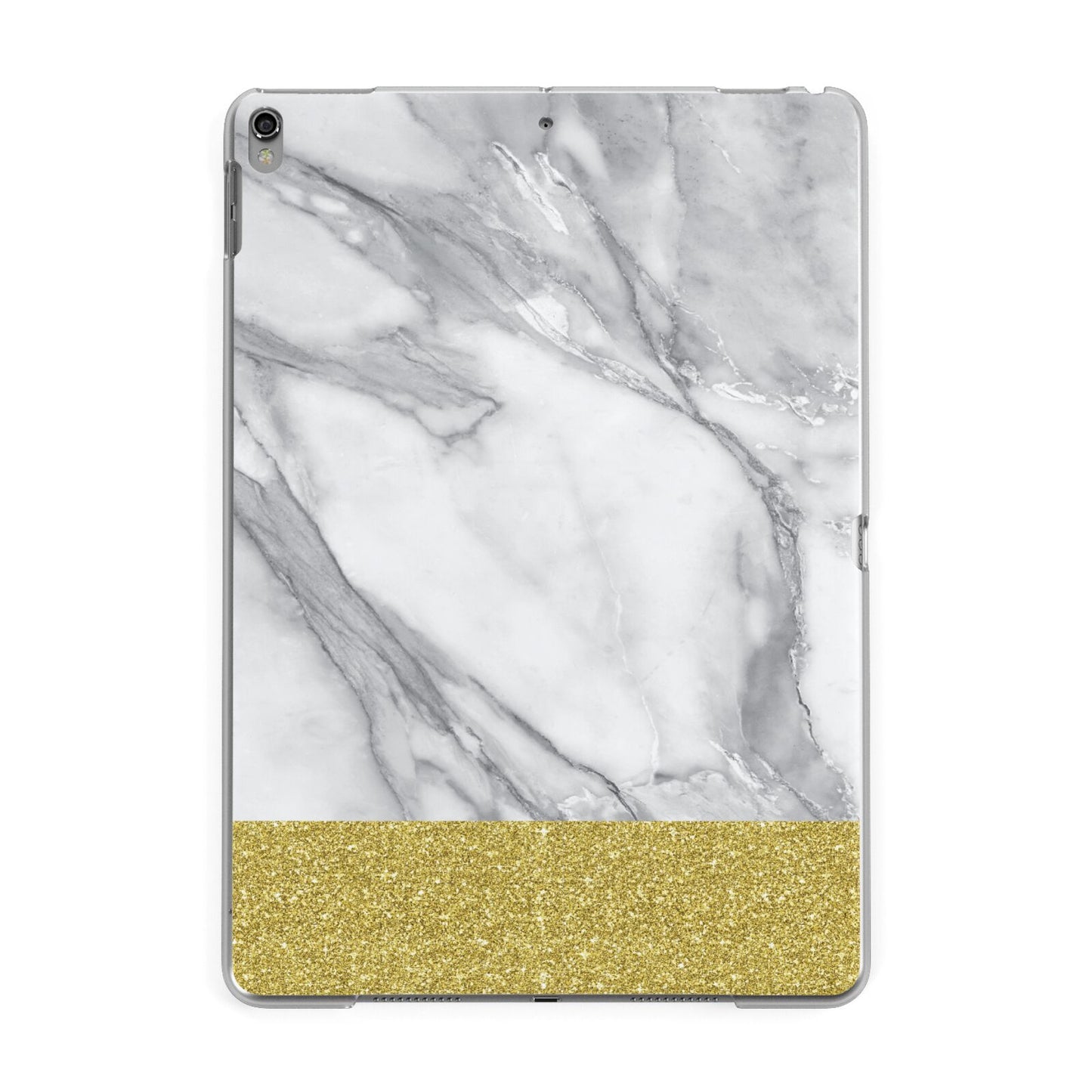 Marble Grey White Gold Apple iPad Grey Case