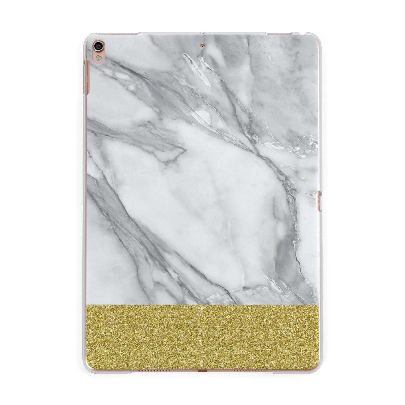 Marble Grey White Gold Apple iPad Rose Gold Case