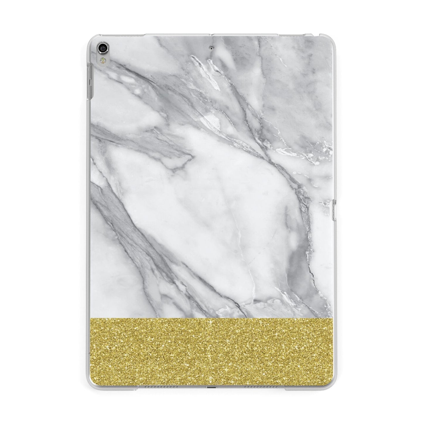 Marble Grey White Gold Apple iPad Silver Case