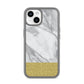 Marble Grey White Gold iPhone 14 Clear Tough Case Starlight