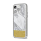 Marble Grey White Gold iPhone 14 Pro Max Glitter Tough Case Silver Angled Image