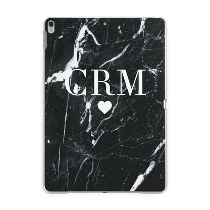 Marble Heart Initials Personalised Apple iPad Silver Case