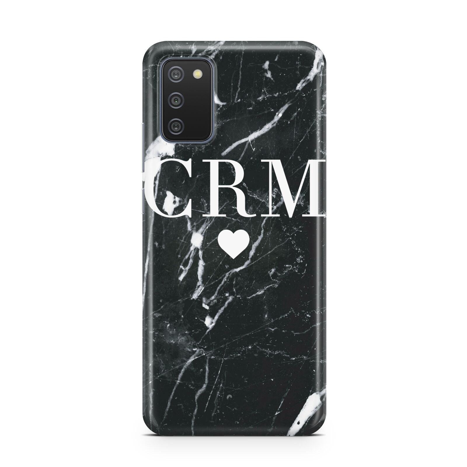 Marble Heart Initials Personalised Samsung A02s Case