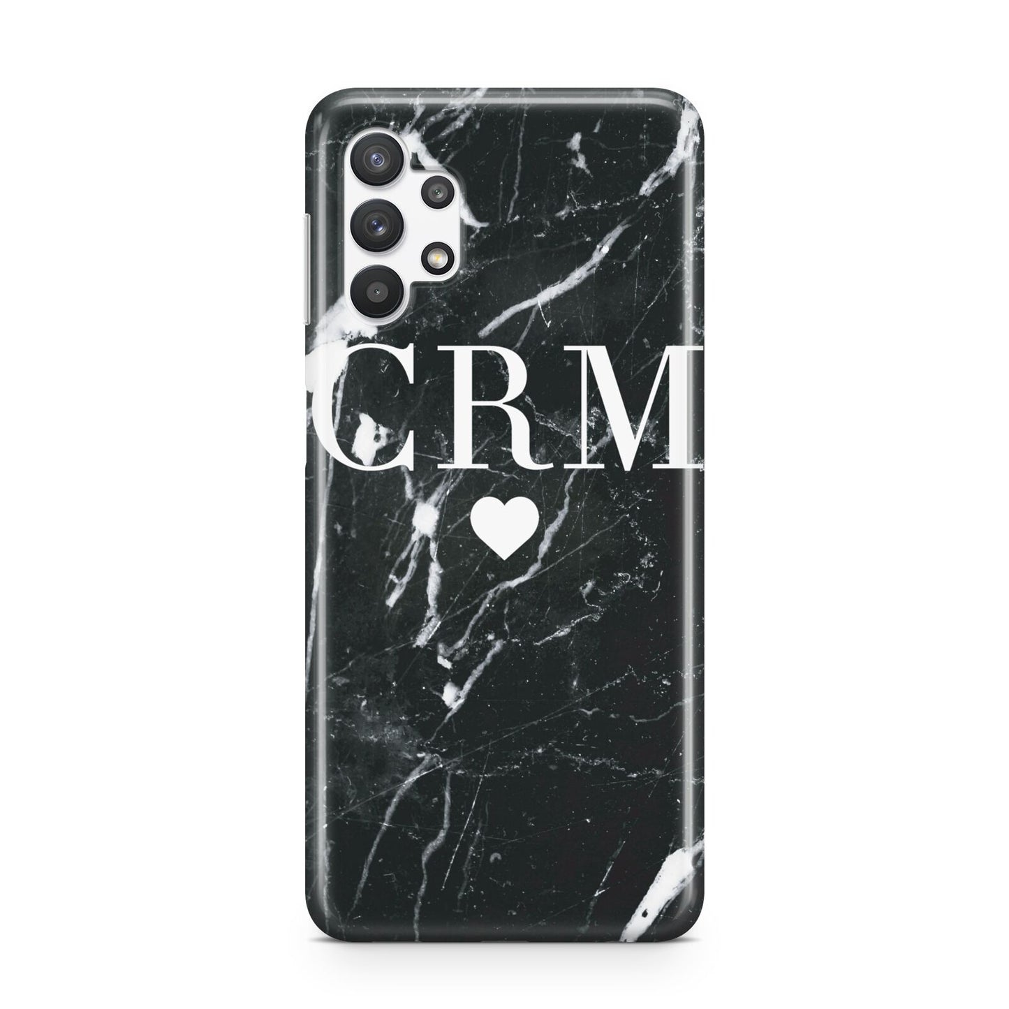 Marble Heart Initials Personalised Samsung A32 5G Case