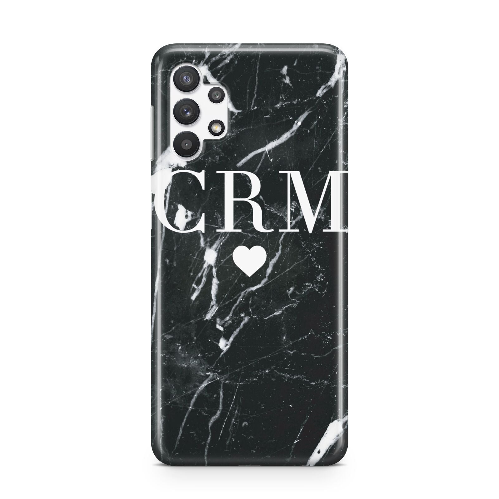 Marble Heart Initials Personalised Samsung A32 5G Case