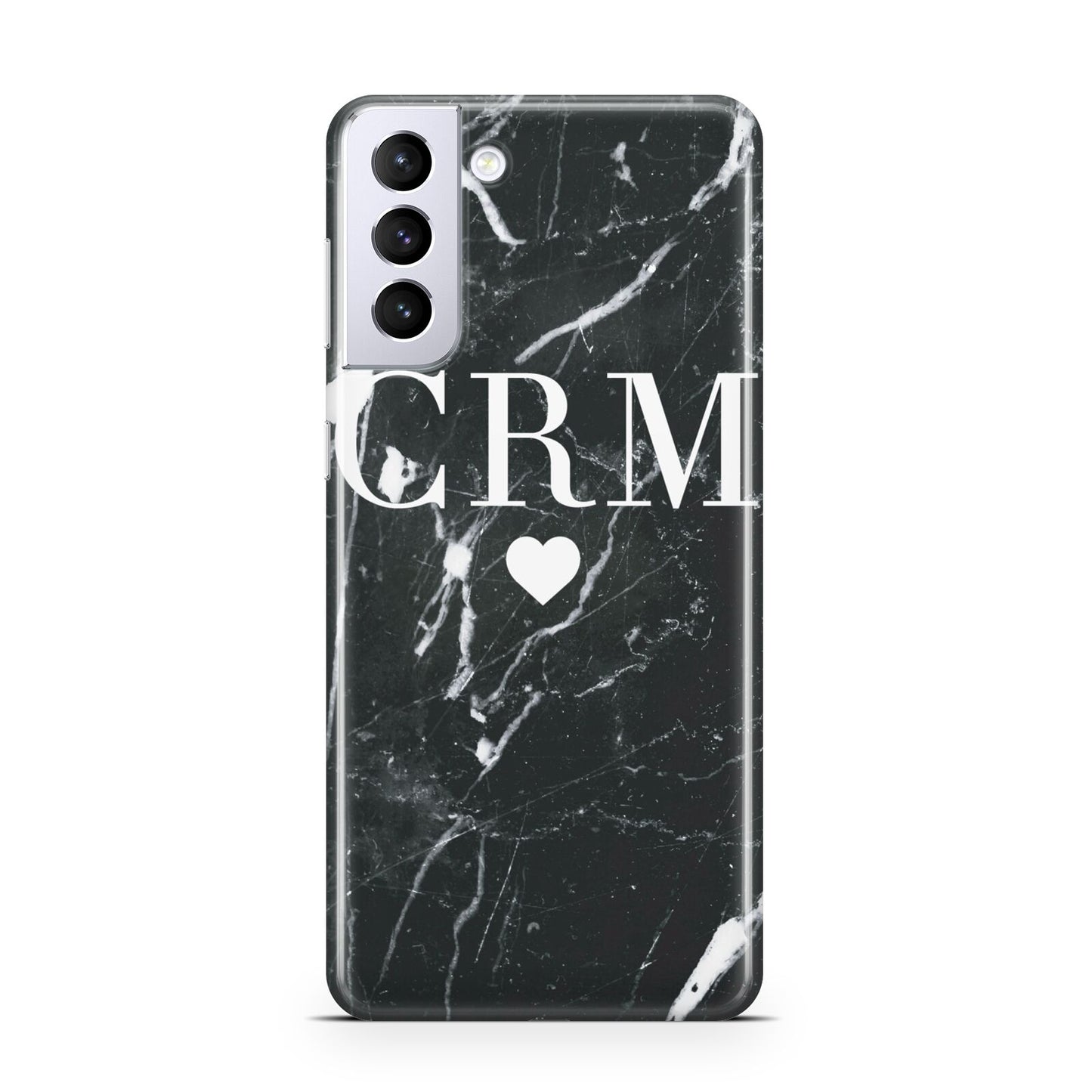 Marble Heart Initials Personalised Samsung S21 Plus Case