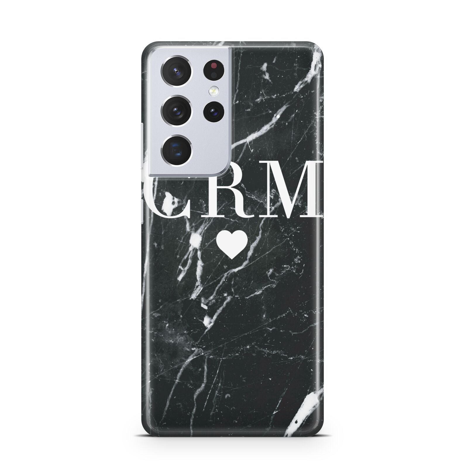 Marble Heart Initials Personalised Samsung S21 Ultra Case