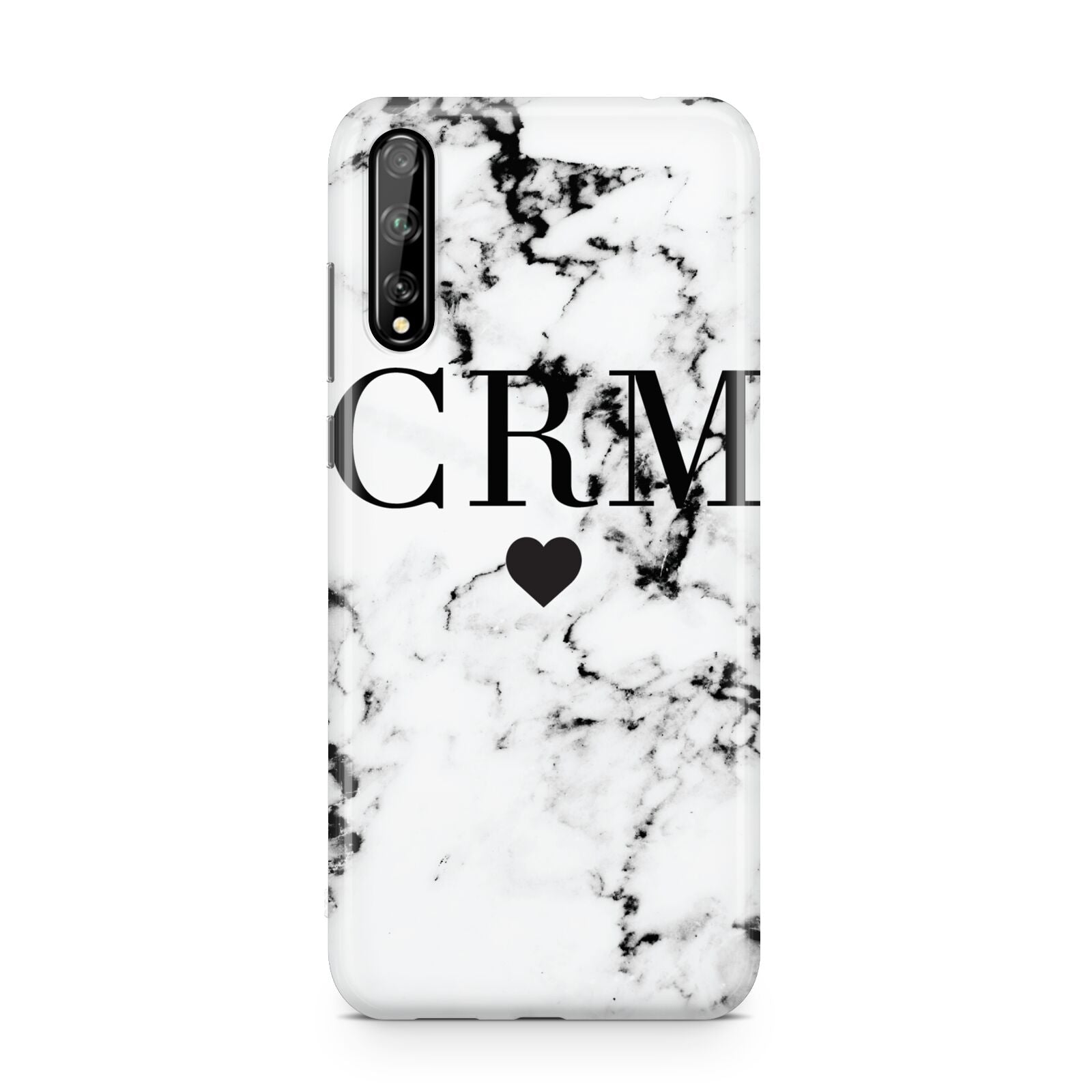 Marble Heart Personalised Initials Huawei Enjoy 10s Phone Case