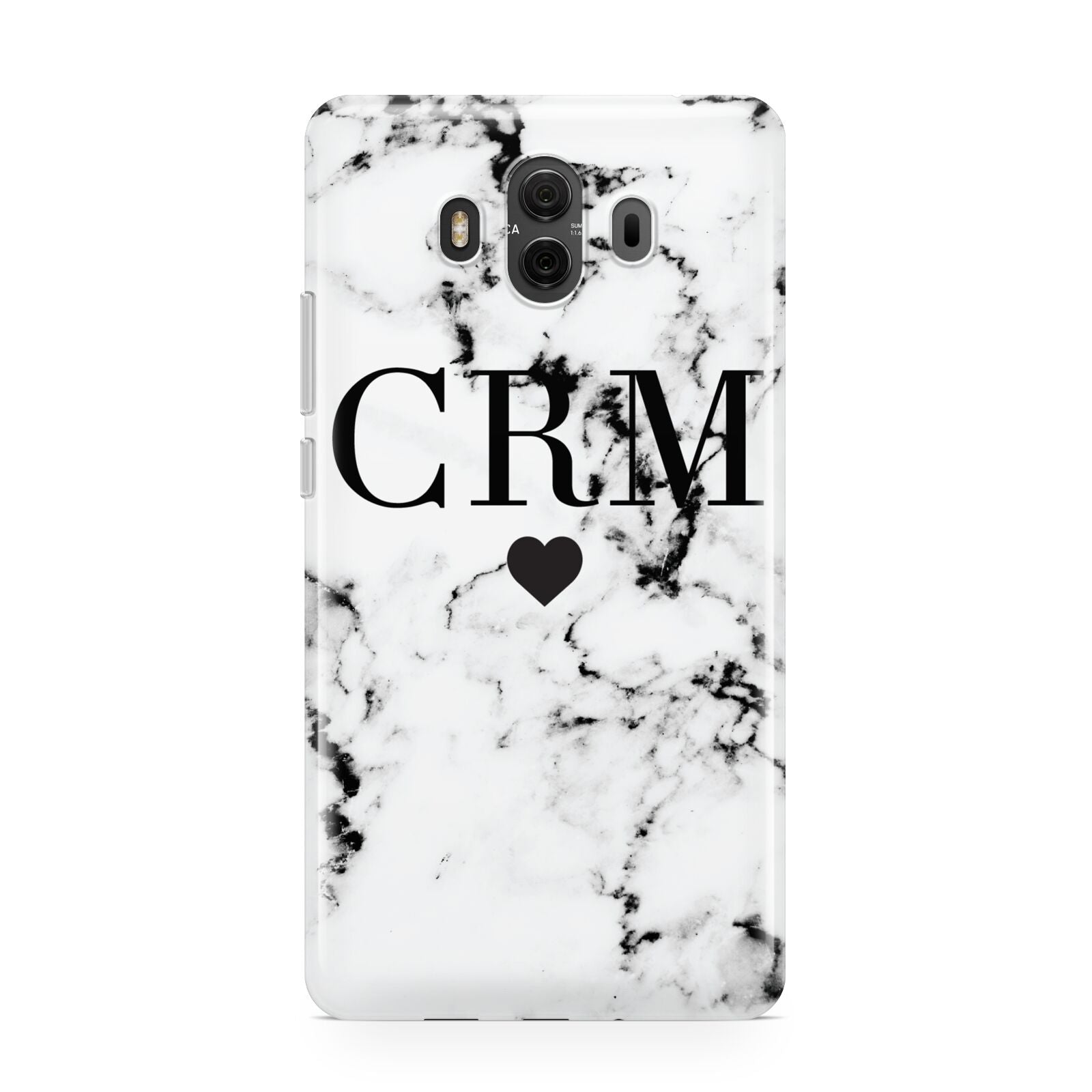 Marble Heart Personalised Initials Huawei Mate 10 Protective Phone Case