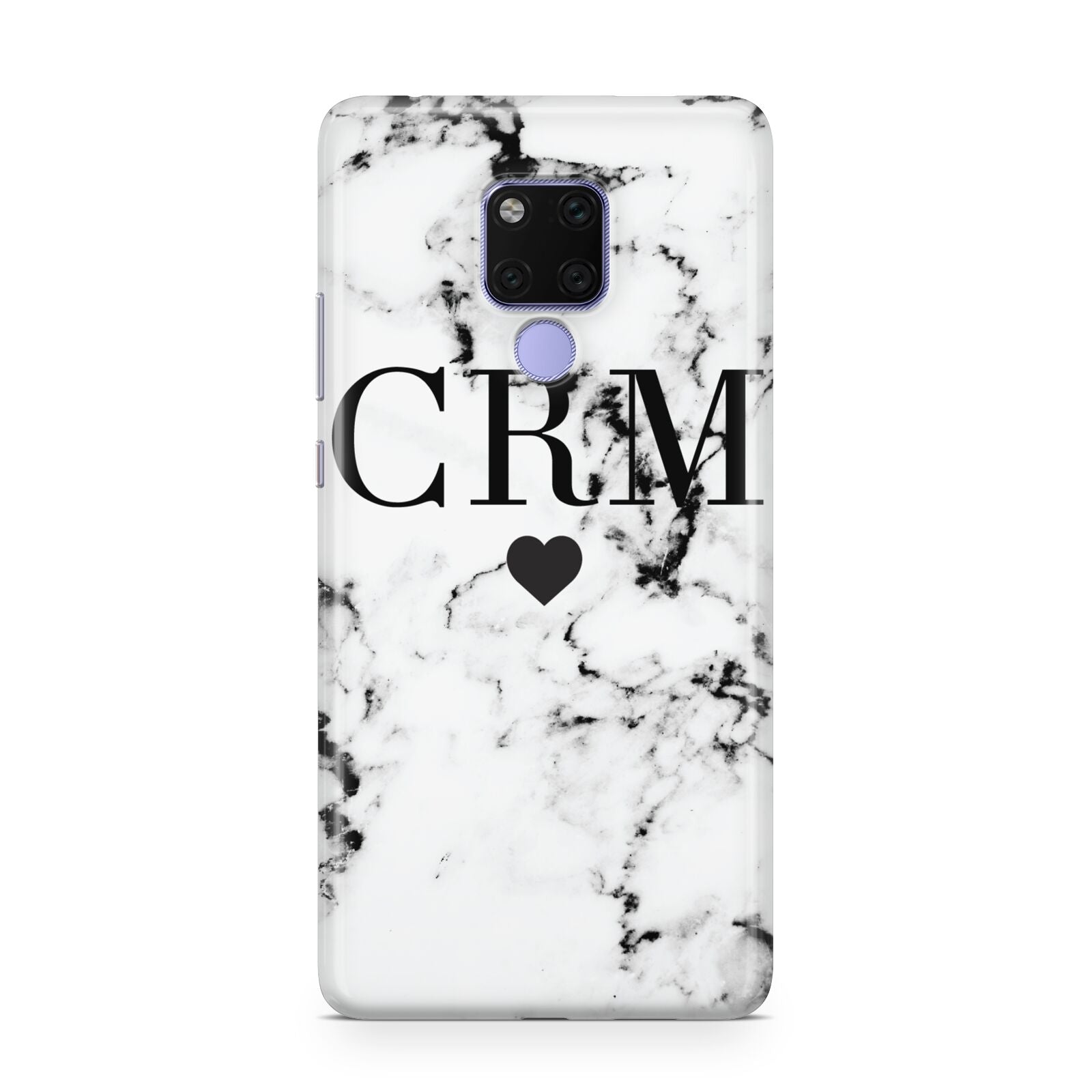 Marble Heart Personalised Initials Huawei Mate 20X Phone Case