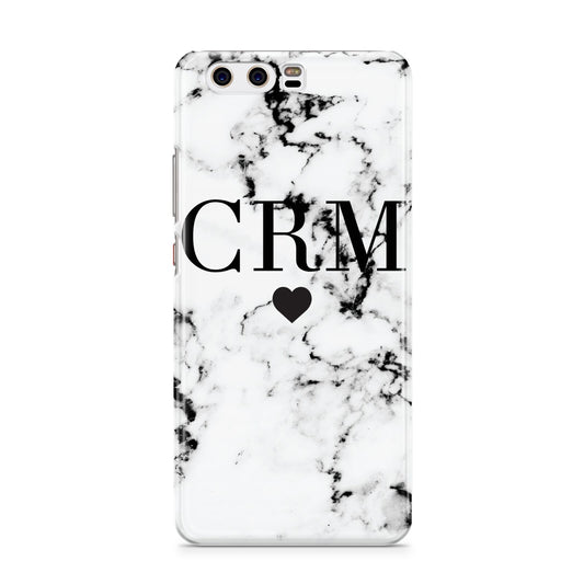 Marble Heart Personalised Initials Huawei P10 Phone Case