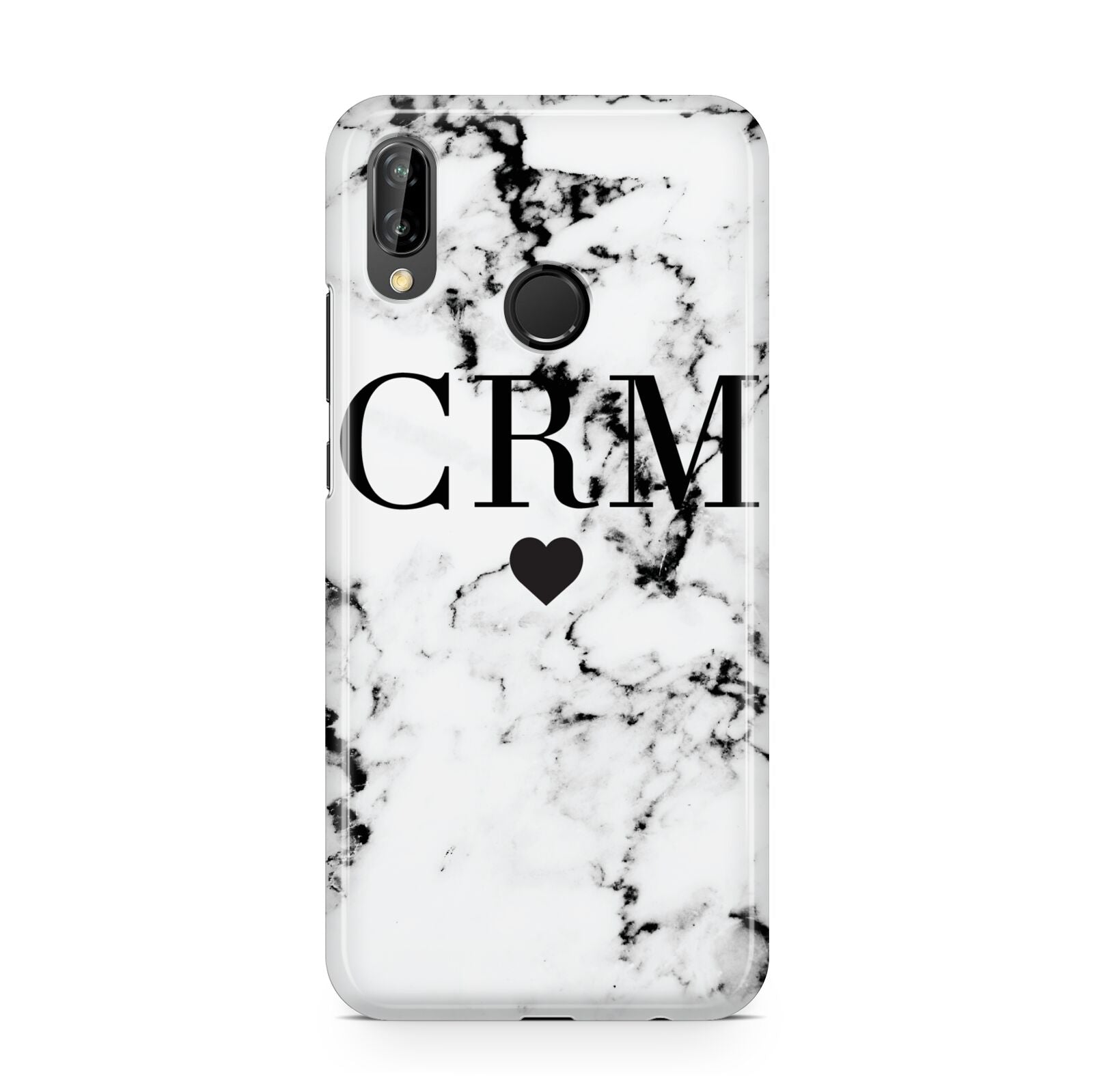 Marble Heart Personalised Initials Huawei P20 Lite Phone Case