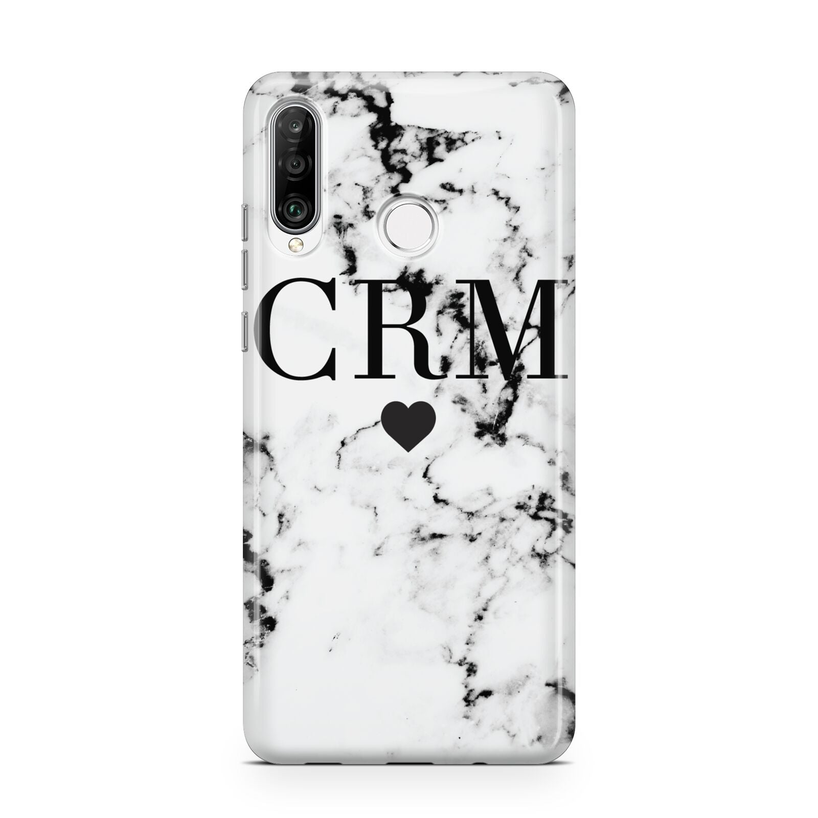 Marble Heart Personalised Initials Huawei P30 Lite Phone Case