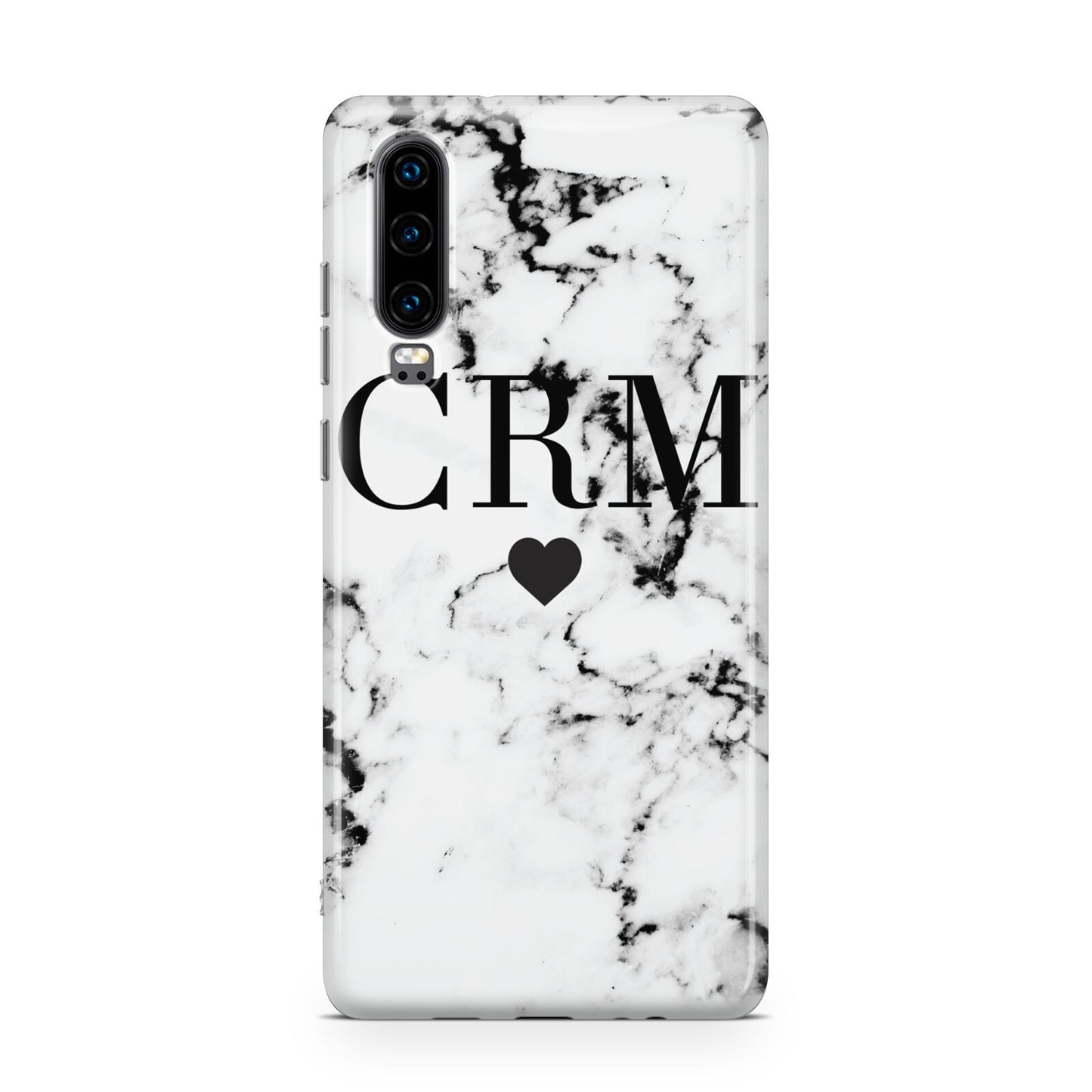 Marble Heart Personalised Initials Huawei P30 Phone Case